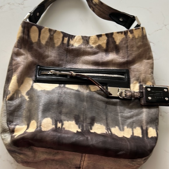 Vintage L.A.M.B. Leather Josephine Tie Dye Handbag w/ Dust Bag - Picture 2 of 15
